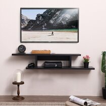 Floating entertainment center store 55 inch tv